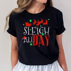 Sleigh All Day Cute Santa Reindeer Xmas Retro Christmas T-Shirt