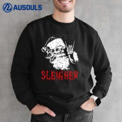 Sleigher Santa Claus Metal Christmas Rock On Hail Santa Sweatshirt