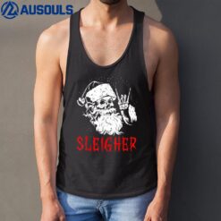 Sleigher Santa Claus Metal Christmas Rock On Hail Santa Tank Top