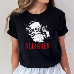 Sleigher Santa Claus Metal Christmas Rock On Hail Santa T-Shirt