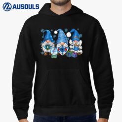 Snowman Gnomes in Blue Merry Christmas Gnomies Hello Winter Hoodie