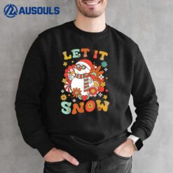 Snowman Let It Snow Christmas Holiday Outfit Costume Groovy Sweatshirt