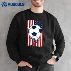 Soccer Ball USA American Flag Mens Womens Patriotic Football Sweatshirt