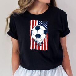 Soccer Ball USA American Flag Mens Womens Patriotic Football T-Shirt