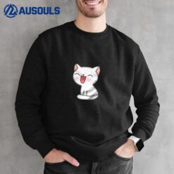 Socially Awkward Anxiety Smiling Kitten Cat Sweatshirt