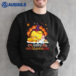 Softball Halloween Christmas Thanksgiving Hallothanksmas Ver 2 Sweatshirt