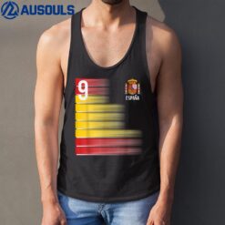 Spain Number 9 Espana Spanish Soccer Fan Men Women Kids Boys Tank Top