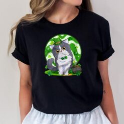 St. Patricks Shamrock Leprechaun Lucky Cat T-Shirt