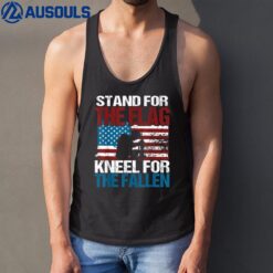 Stand For The Flag Kneel For The Fallen - Patriotic Veteran Tank Top