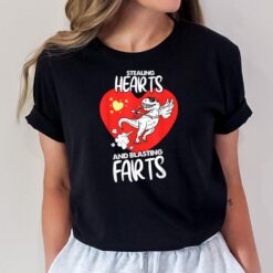 Stealing Hearts And Blasting Farts Funny Quote Kids Men Dino T-Shirt