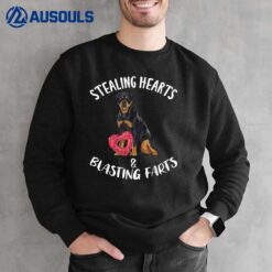 Stealing Hearts Blasting Farts Rottweiler Valentines Day Sweatshirt