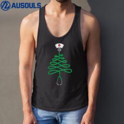 Stethoscope Christmas Tree Nurse Christmas Scrub Top Xmas Tank Top