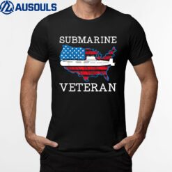 Submarine Veteran USA Flag Nautical Submariner Underwater T-Shirt