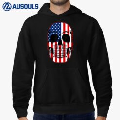 Sugar Skull American Flag 4th Of July Cool Patriotic Veteran Hoodie