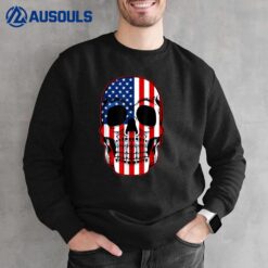 Sugar Skull American Flag 4th Of July Cool Patriotic Veteran Sweatshirt