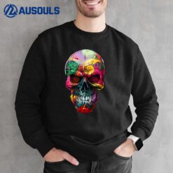 Sugar Skull Day Of The Dead Cool Bone Head Skulls Sweatshirt