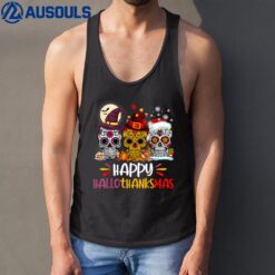 Sugar Skull Hallothankmas Halloween Thanksgiving Christmas Tank Top