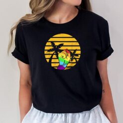 Sunset Fist LGBT Flag Gay Pride Month Transgender Colors T-Shirt
