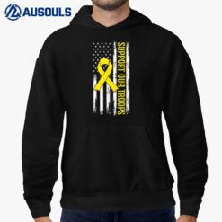 Support Our Troops Yellow Ribbon Military American Flag Hoodie