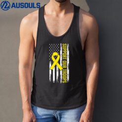 Support Our Troops Yellow Ribbon Military American Flag Tank Top