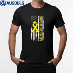 Support Our Troops Yellow Ribbon Military American Flag T-Shirt