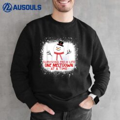 Surviving Pre-K Life One Meltdown At A Time Snowman Teacher Sweatshirt