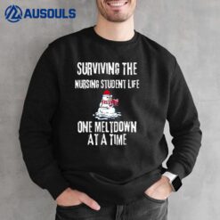 Surviving The Nursing Student Life One Meltdown Christmas Sweatshirt