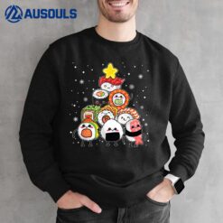 Sushi Fast Food Xmas Tree Lights Funny Santa Sushi Christmas  Ver 2 Sweatshirt