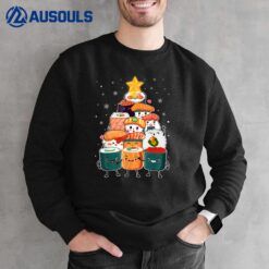 Sushi Fast Food Xmas Tree Lights Funny Santa Sushi Christmas Sweatshirt