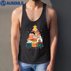 Sushi Fast Food Xmas Tree Lights Funny Santa Sushi Christmas Tank Top