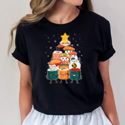 Sushi Fast Food Xmas Tree Lights Funny Santa Sushi Christmas T-Shirt