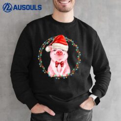 Sweet Pig with Santa Hat Pig Lover Christmas Sweatshirt