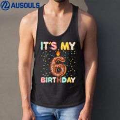 Sweet donut It's My 6th Birthday Shirt 6 Yrs Old Gift Tank Top