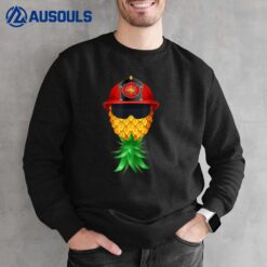 Swinger Upside Down Pineapple Firefighter Red Helmet Sweatshirt