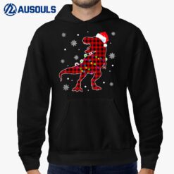 T Rex Plaid Red Buffalo Dinosaur Christmas Pajamas Family Hoodie