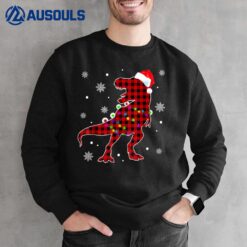 T Rex Plaid Red Buffalo Dinosaur Christmas Pajamas Family Sweatshirt