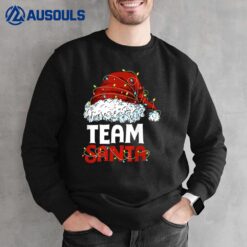 Team Santa Christmas Squad Family Pajamas Xmas Hat Lights Sweatshirt