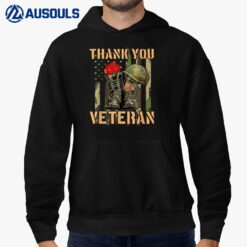 Thank-you veterans combat boots poppy-flower veteran day Hoodie