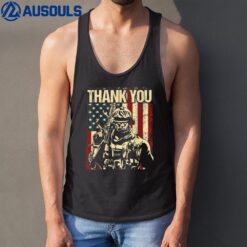 Thank You - Patriotic USA American Flag Proud Veteran Tank Top