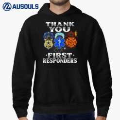 Thank You First Responders Patriotic EMT Police Firefighter Ver 2 Hoodie