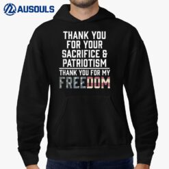 Thank You For Your Sacrifice And Patriotism Veterans Hoodie