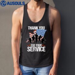 Thank You For Your Service American Flag Veterans Day Ver 2 Tank Top