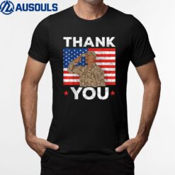 Thank You Soldier Veteran Patriotic American Memorial Day T-Shirt