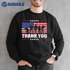 Thank You Veterans American Flag Patriotic Veteran Sweatshirt