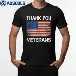 Thank You veterans American Flag - Patriotic T-Shirt