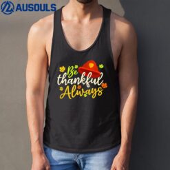 Thankful Always Design Thanksgiving Firefighter Tank Top