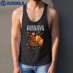 Thankful For Patients Turkey Nurse Thanksgiving Fall Scrub Tank Top