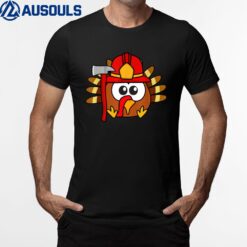 Thanksgiving Firefighter Turkey Funny Feast Day Gifts T-Shirt