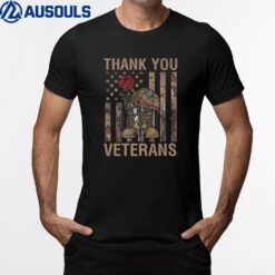 Thank you veterans combat boots poppy flower veteran day Ver 1 T-Shirt