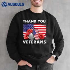 Thank you veterans combat boots poppy flower veteran day Ver 2 Sweatshirt